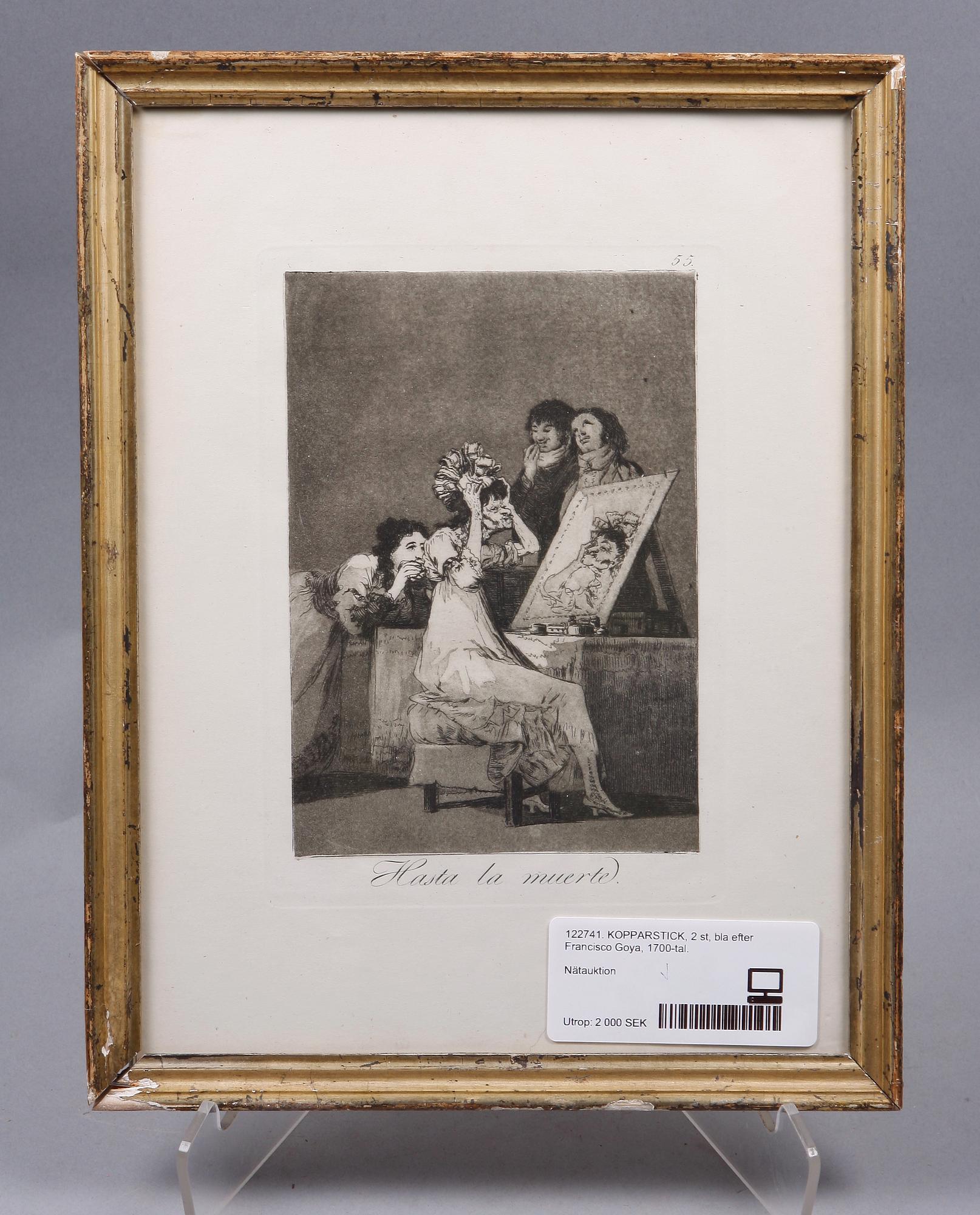 GRAVYR, efter Francisco Goya. 1800/1900-tal.