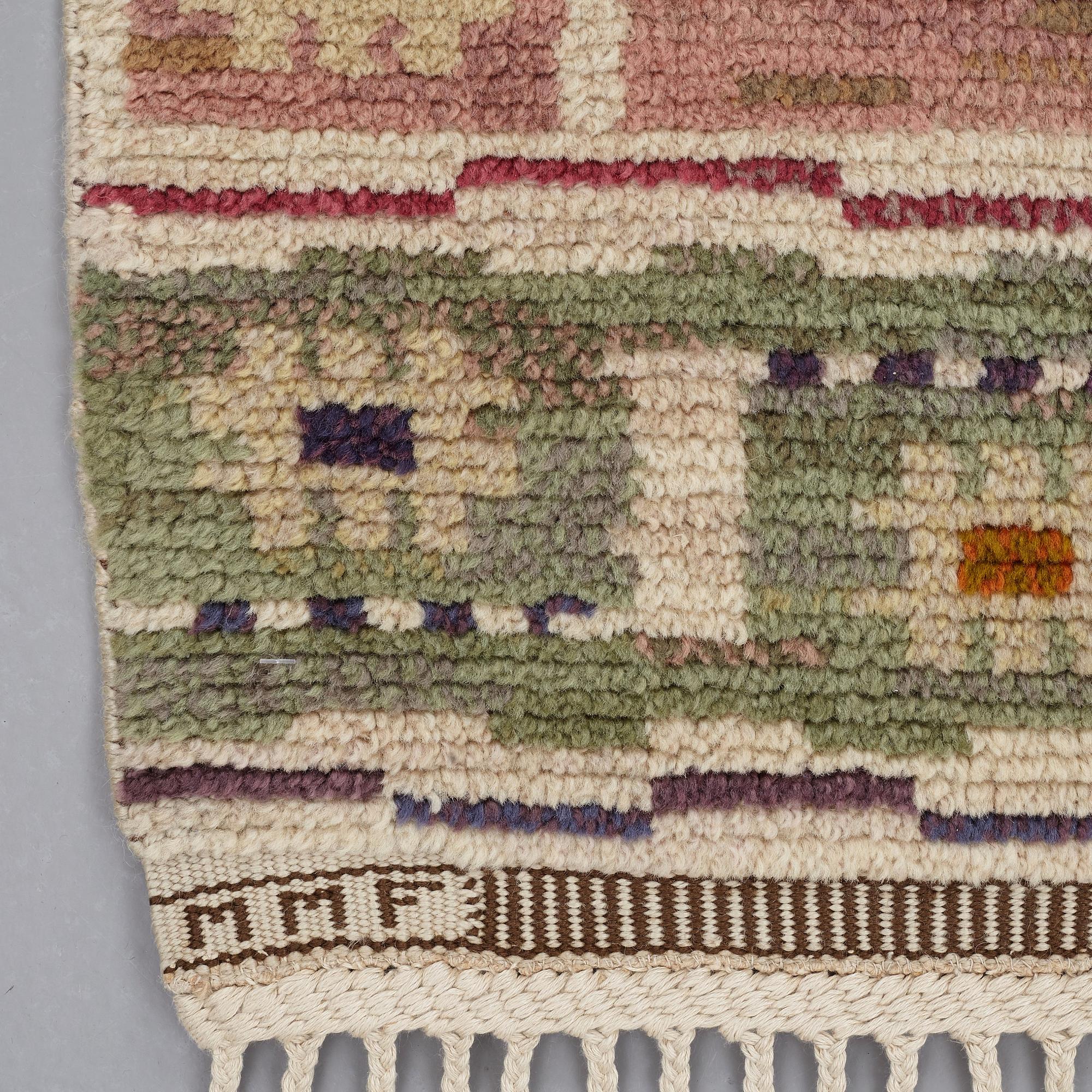 Märta Måås-Fjetterström, MATTA, "Ängarna", flossa, ca 263,5 x 155,5 cm, signerad MMF.