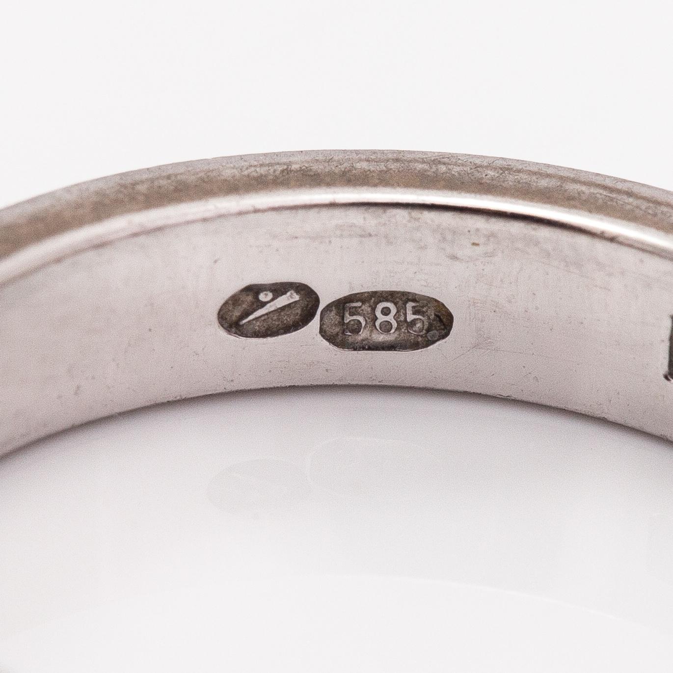 Ring, 14K vitguld, diamant ca 0.04 ct. Kultasarvi, Åbo.