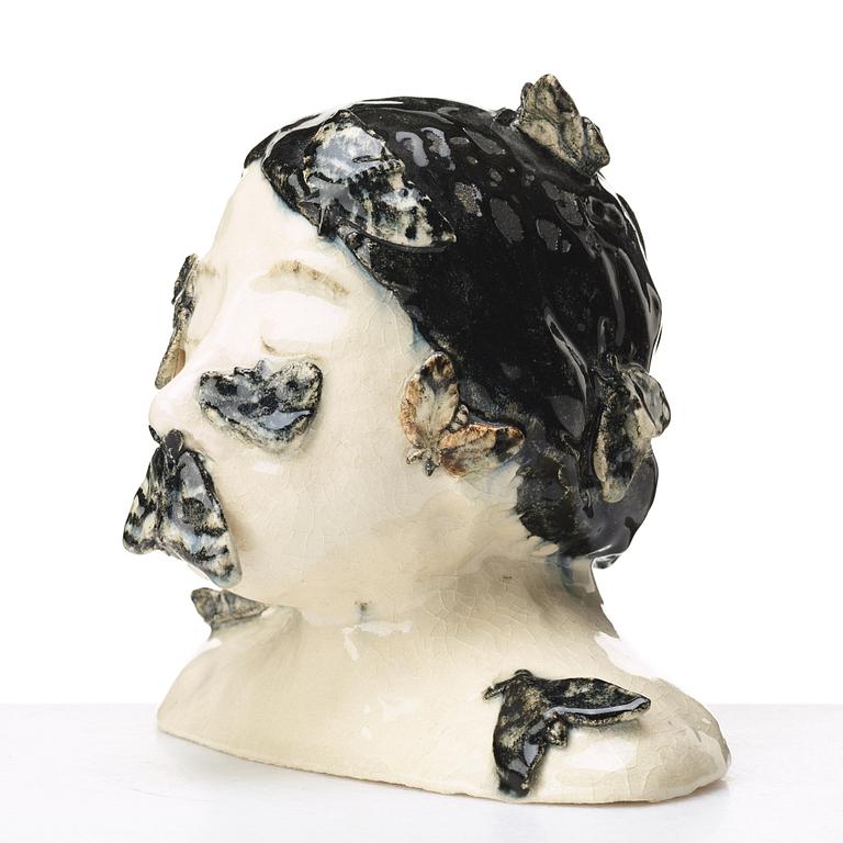KLARA KRISTALOVA, a glazed stoneware sculpture, signed and dated -04.