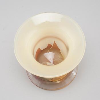 A signed glass vase by Monica Backström for Kosta Boda.