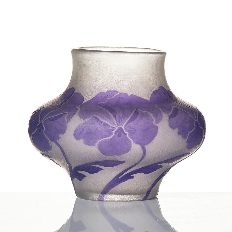 Karl Lindeberg, an Art Nouveau cameo glass vase, Kosta, Sweden, model 167.