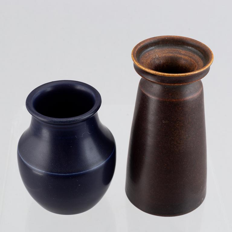 Erich & Ingrid Triller, two glazed stoneware vases, Tobo.