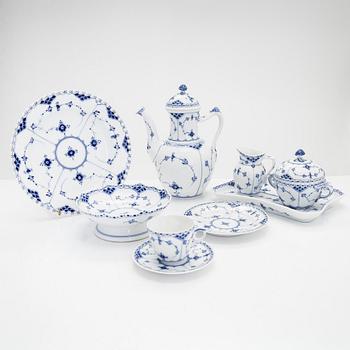 A 19-pc porcelain coffee service, "Musselmalet", Royal Copenhagen, Denmark.