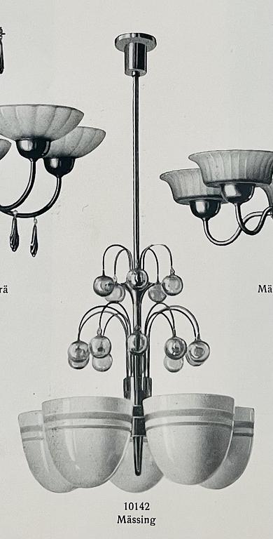 Harald Notini, a pair of ceiling lamps, version of model "10148", Arvid Böhlmarks Lampfabrik, 1930s.