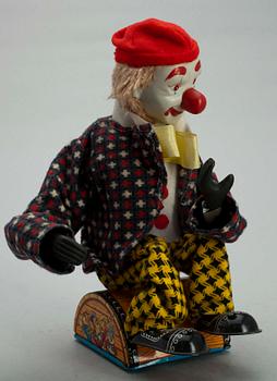 CLOWN, mekanisk, 1960-70-tal, märkt Alps, Japan.