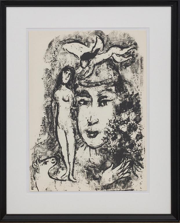MARC CHAGALL, litografi, ur ur Derrière le Miroir, "Dessins et Lavis. Exposition Chagall", Galerie Maeght 1964.