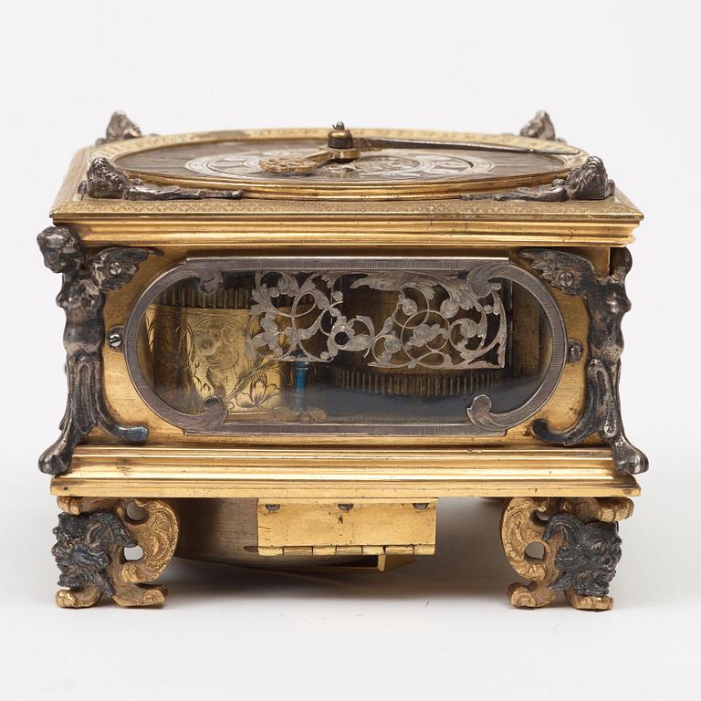 Traveller's Baroque Clock "Polish clock" by N Vogel (clockmaker in Stockholm 1695-1723).