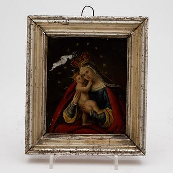 IKON, bemålad på plåt, troligen ryssland, 1800/1900-tal.