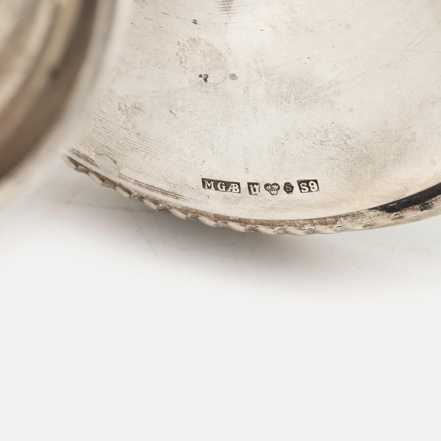 Ljustakar, 2 par, silver, K&EC, Göteborg, 1969 respektive MGAB, Uppsala, 1967-68.