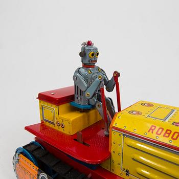 A tinplate Linemar "Robotrac Bulldozer," Japan, 1950s.