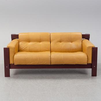 A set of two leather sofas with an easy chair from  Percival Lafer,  Lafer SA, late 20th century.