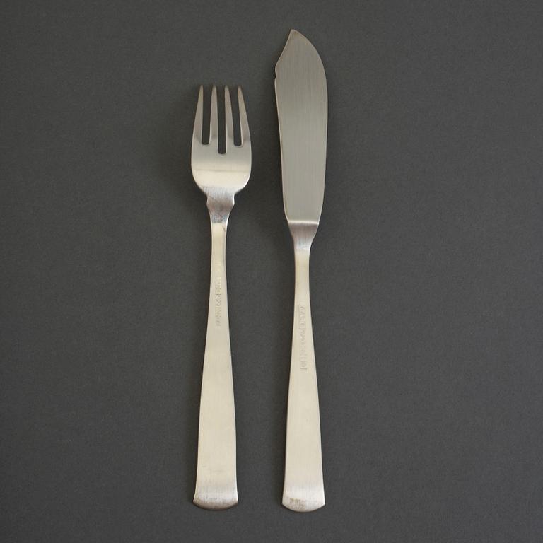 16 pcs silver cutlery by Jacob Ängman, for GAB, 1980's.