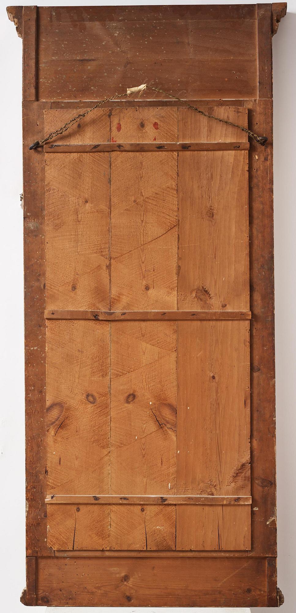 A late-Gustavian giltwood mirror, Stockholm, late 18th century.
