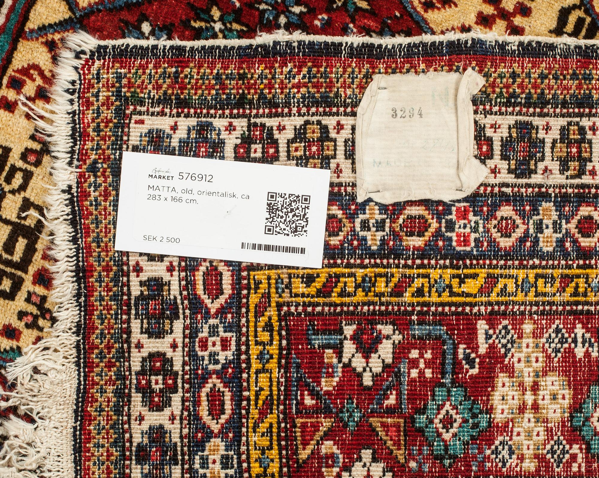 MATTA, old, orientalisk, ca 283 x 166 cm.
