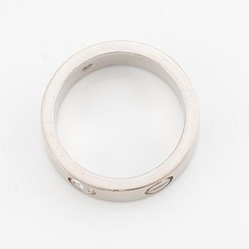Cartier ring "Love" 18K vitguld med tre runda briljantslipade diamanter.