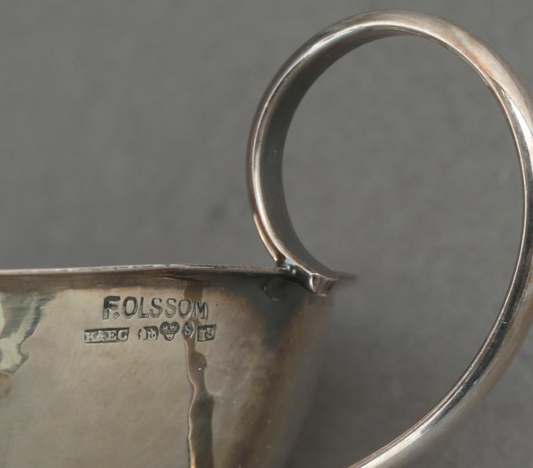 PUNSCHKOPPAR 6st samt SKÅL, silver, bla F. Olsson K&EC, Göteborg, 1961. Total vikt ca 277g.