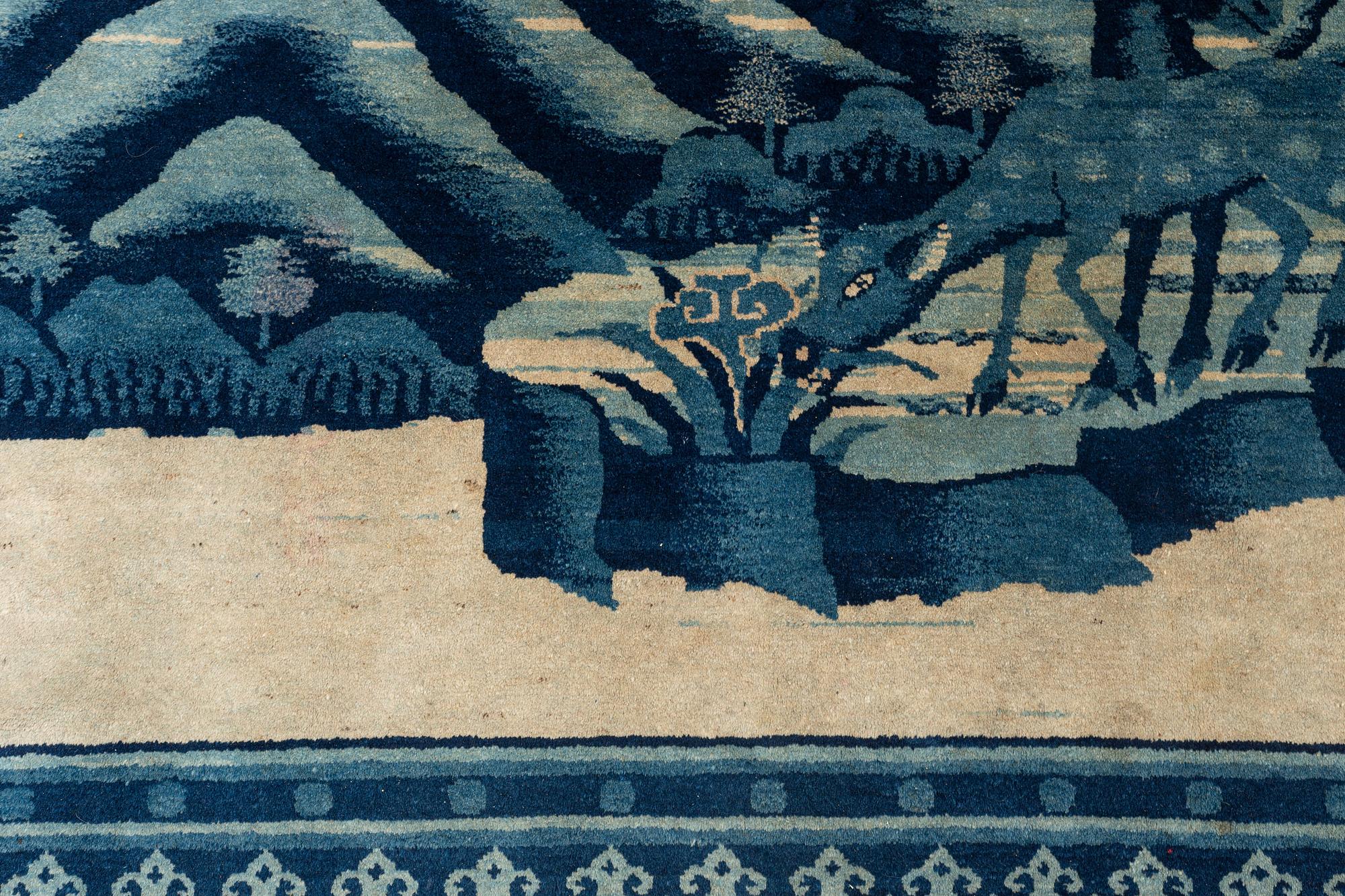 Matta, semiantik Baotou, Kina, figural, ca 260,5 x 184,5 cm.