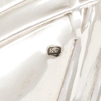 A Viennese Art Nouveau silver tray, maker's mark of Karl Jedlicka, Austro-Hungarian Empire around year 1900.