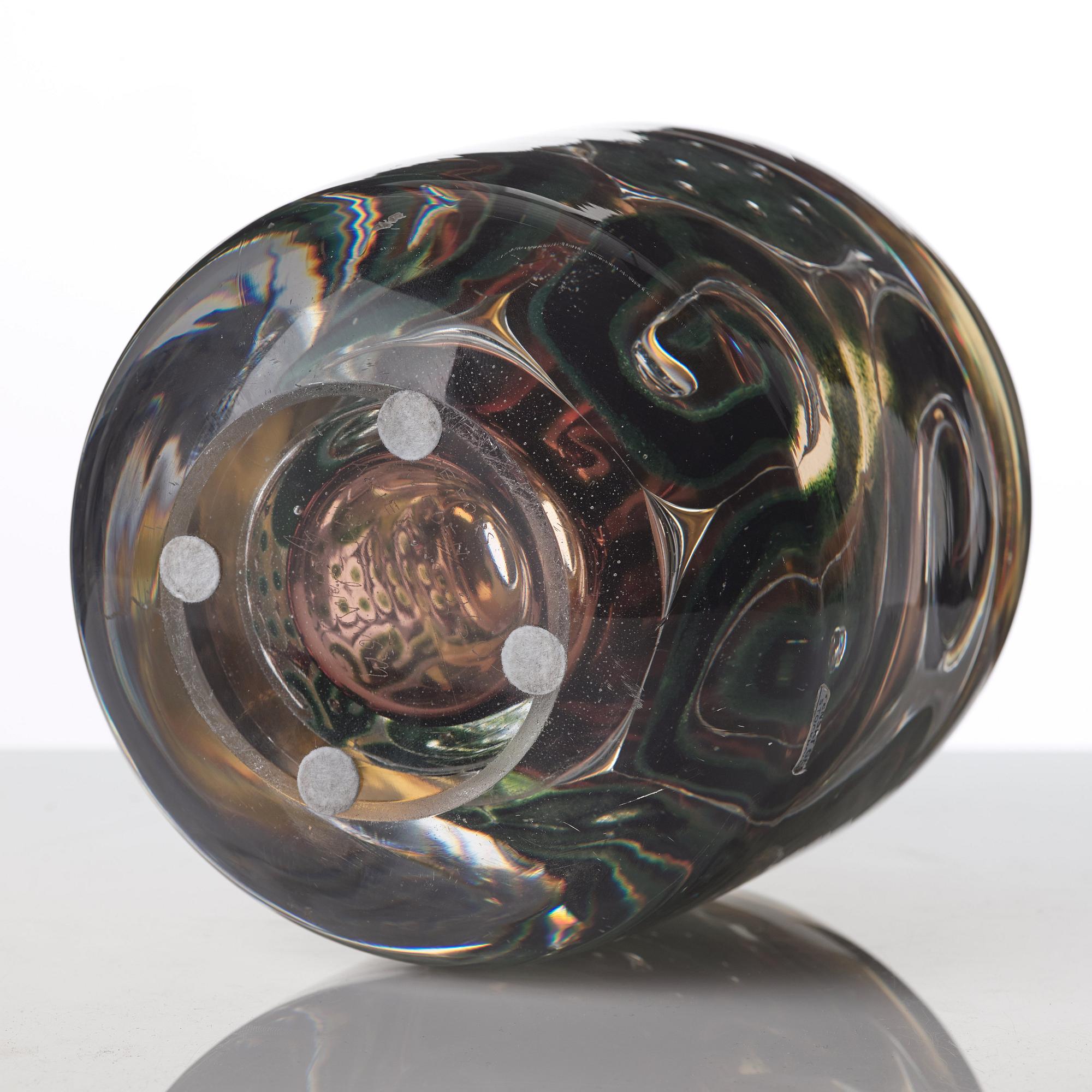 Edvin Öhrström, an "ariel" vase with a bathing female, Orrefors Sweden 1942, nr 260.
