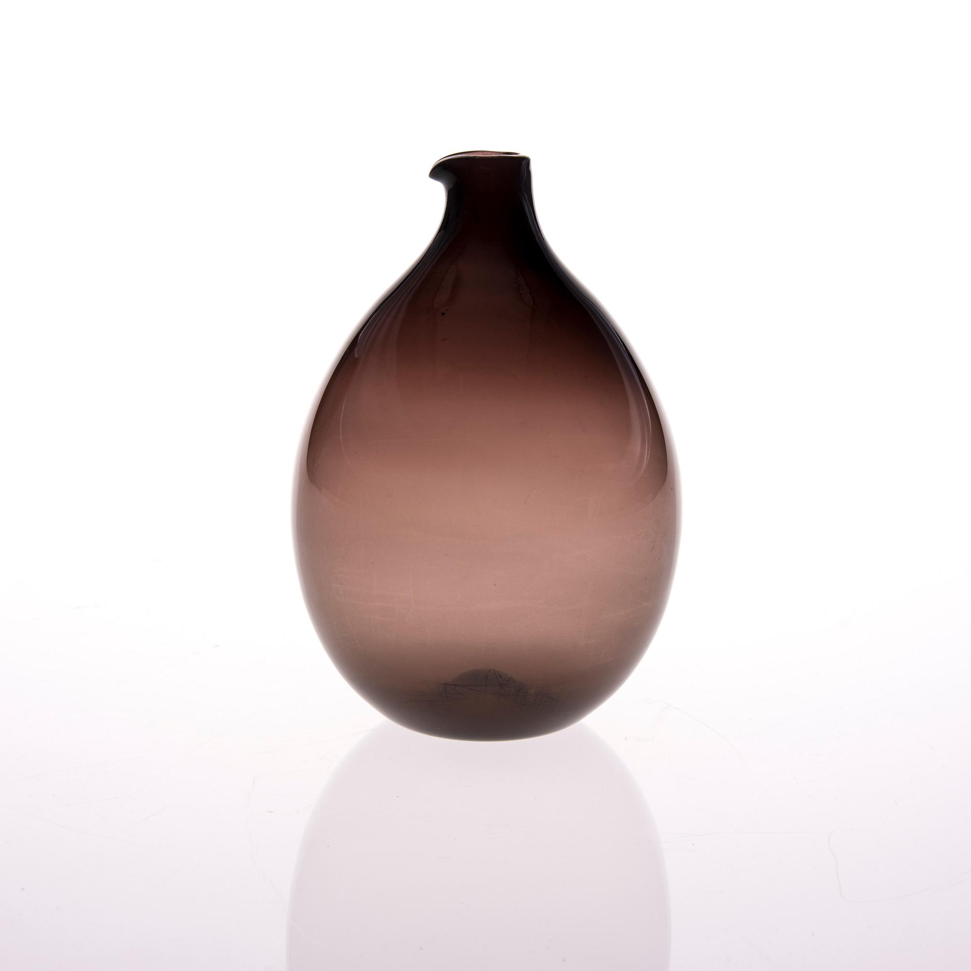 FLASKA, glas, "Fågelflaska" signerad Timo Sarpaneva, Iittala -57.