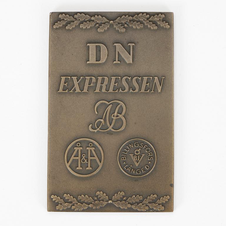 STIG BLOMBERG, skulptur, brons, Herman Bergman. DN.