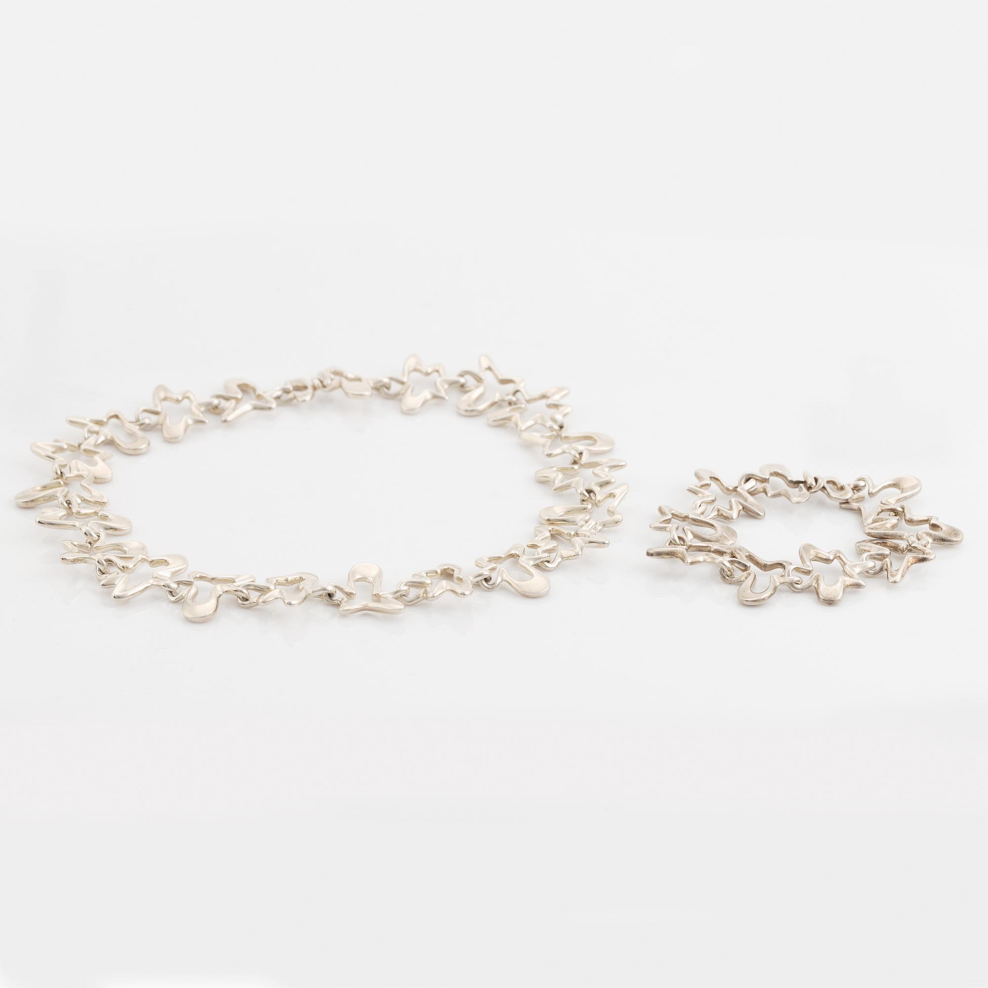 Henning Koppel/Georg Jensen, necklace and bracelet, sterling silver, model 88B.
