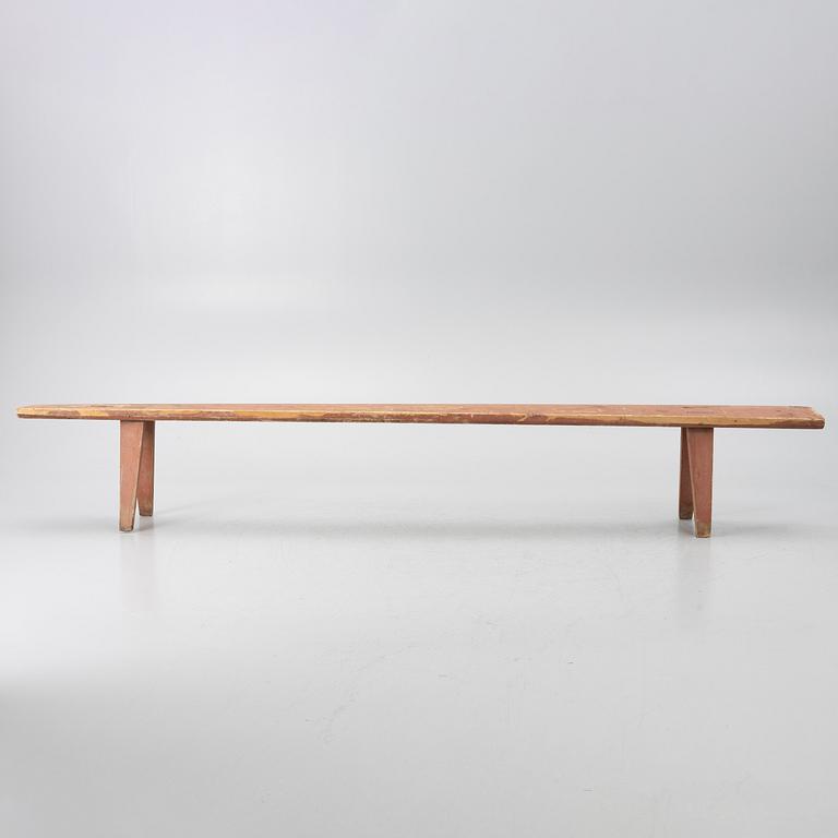 A folk art bench, 19th century.