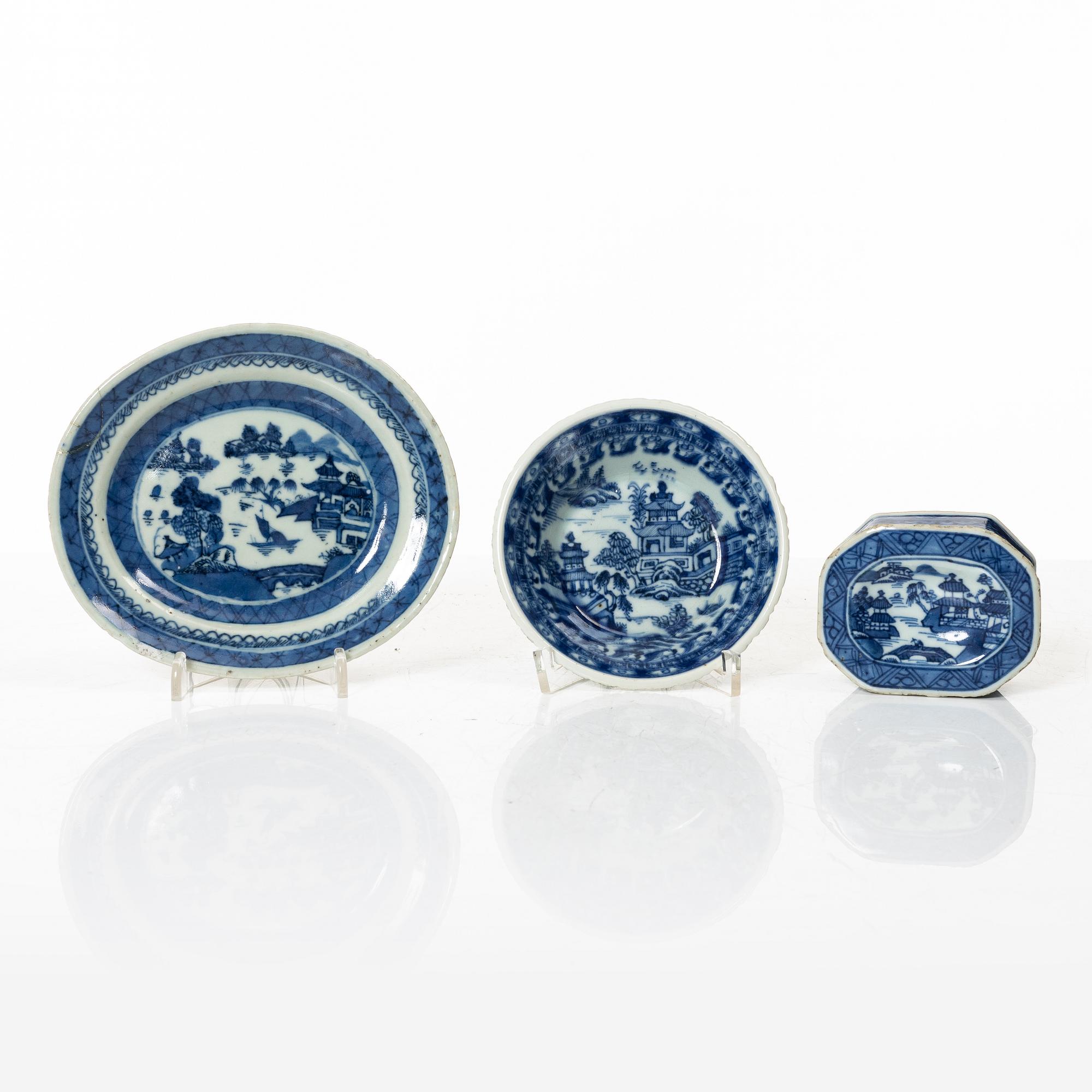 Parti kompaniporslin, 8 delar, Qingdynastin, Kina, 1700/1800-tal.