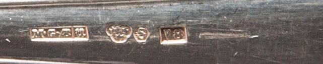 A 82+16 pieces silver and silver plate model "Disa" cutlery. Total weight inc steel app 4000 grams.