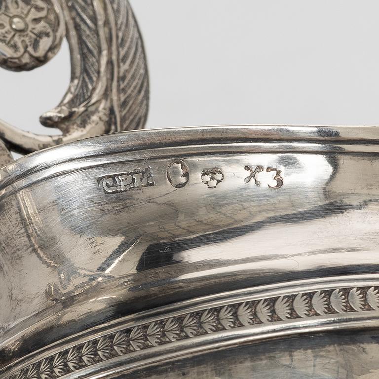 A Swedish early 19th century silver creamer, mark of Carl Petter Lampa, Stockholm 1828.
