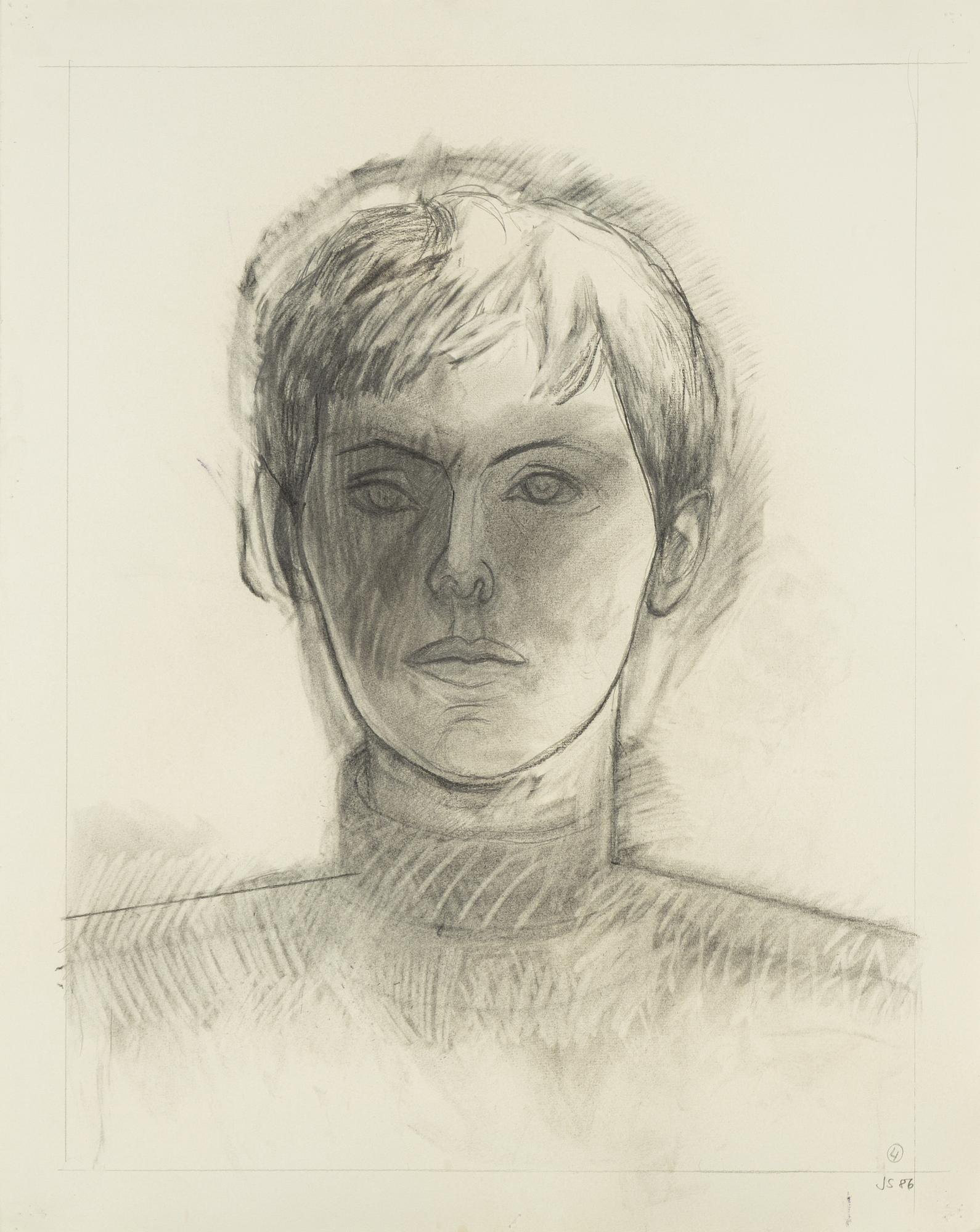 Jan Svenungsson, chalk drawing, signed and dated -86.