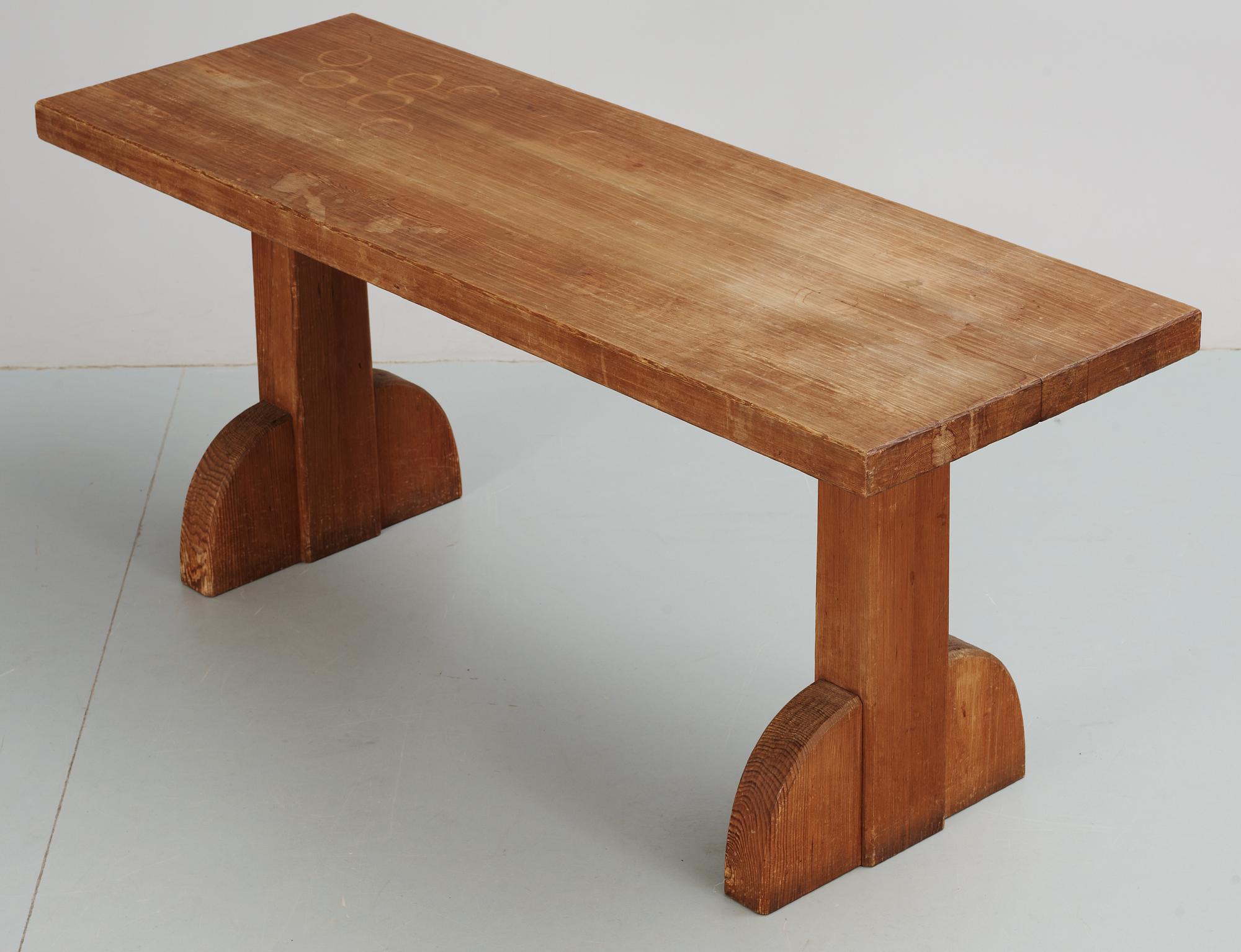 An Axel-Einar Hjorth 'Sandhamn' pine table, NK Sweden 1930's.