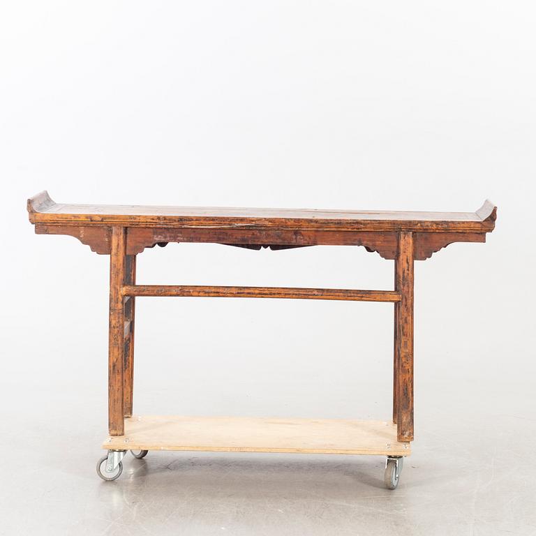 A Chinese wooden altar table, alter part of the 19th century/early 20th century.