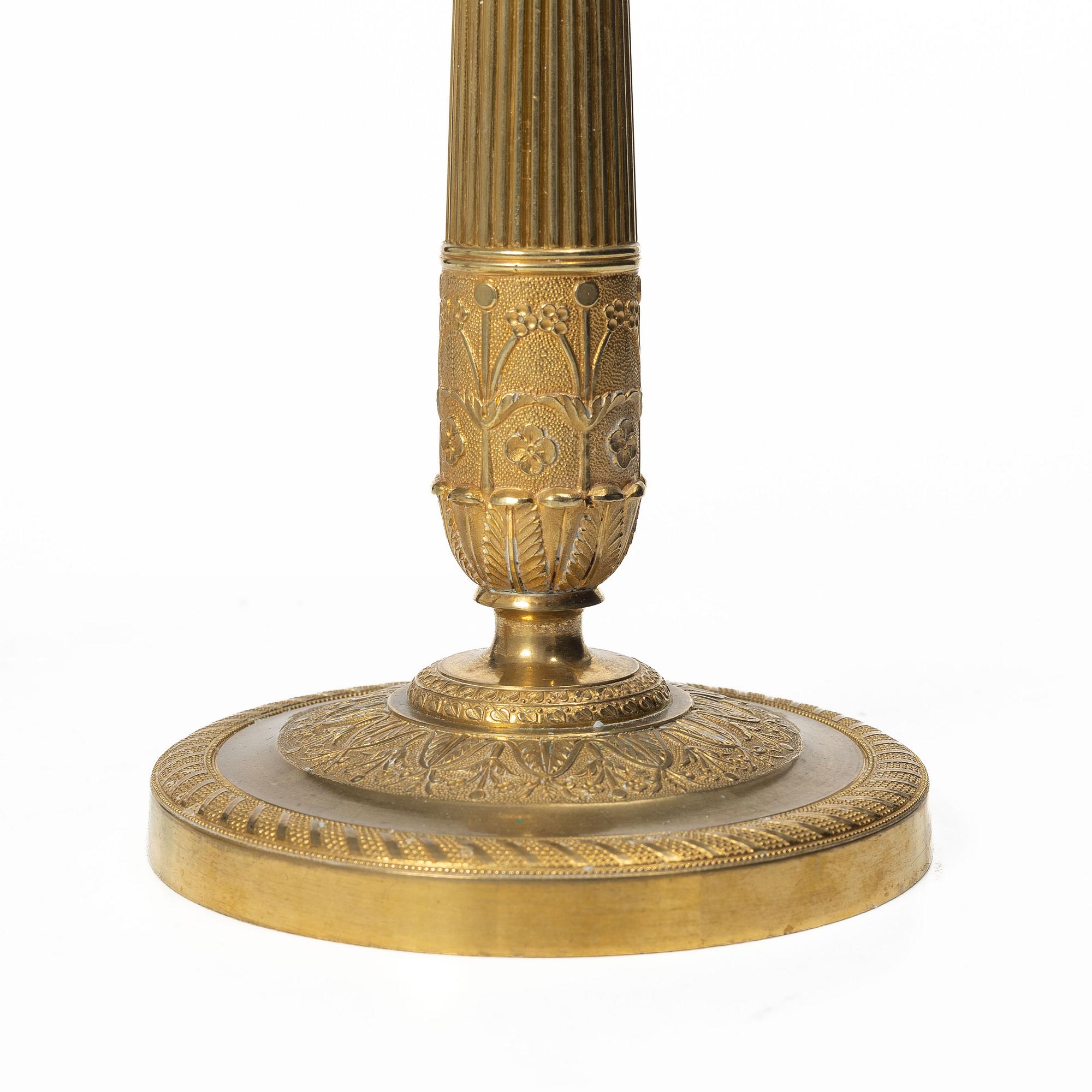 Candlesticks, a pair, Empire style, 20th century.