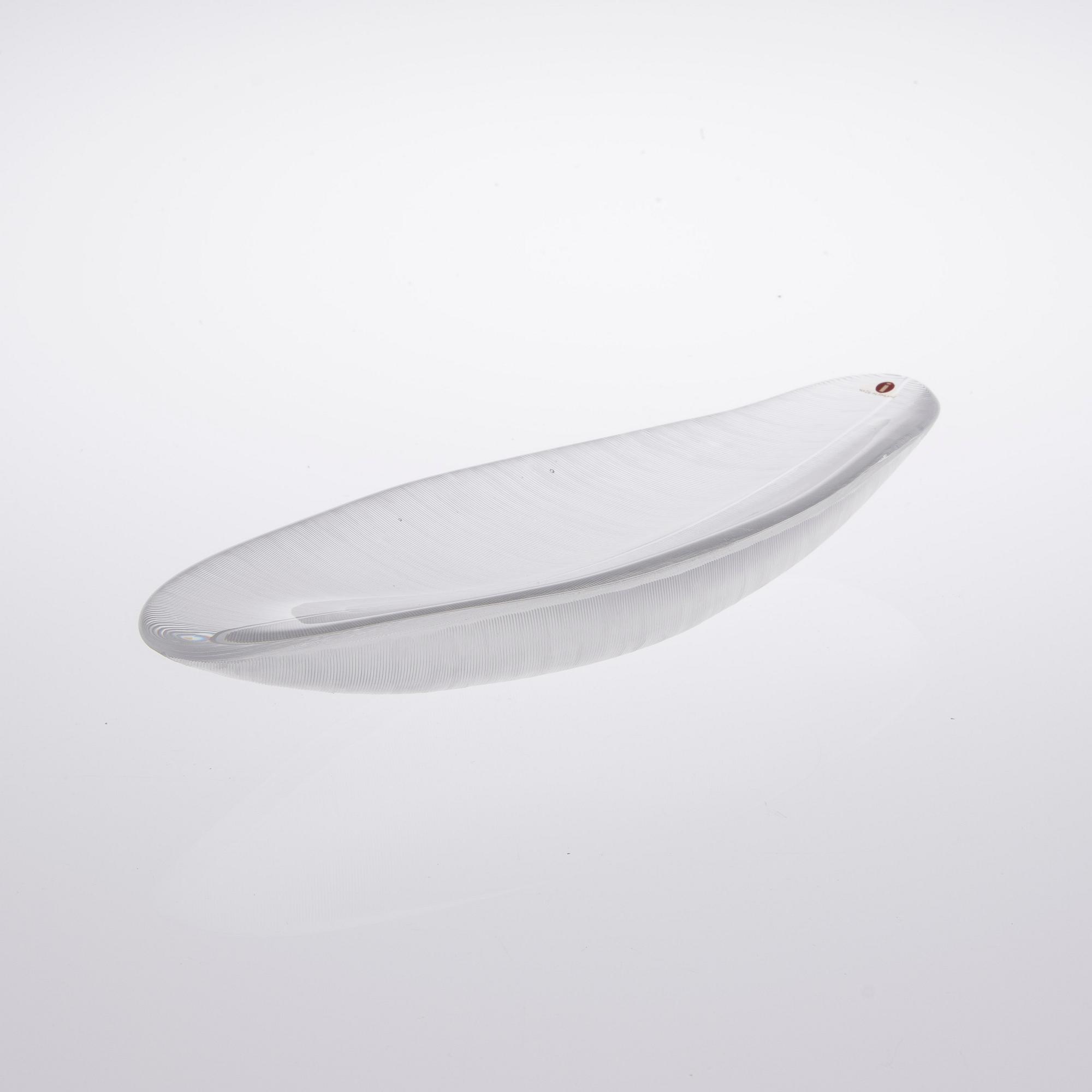 KONSTGLAS / SKÅL, "Fjäder" signerad Tapio Wirkkala.