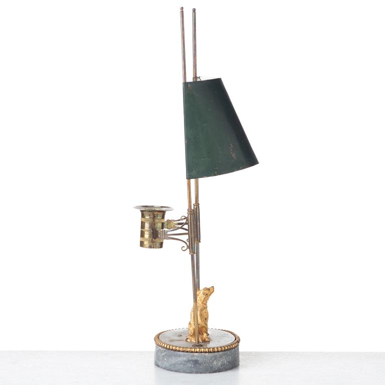 A late Gustavian early 19th century table lamp.