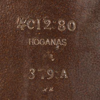 FÖRVARINGSKÄRL HÖGANÄS, 2 st, saltglaserat stengods, 1900-talets första del.