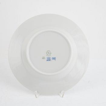 Arnold Krogh, twelve "Blå vifte" plates, Royal Copenhagen, Denmark.