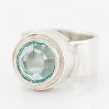 Anders Högberg, ring, sterling silver, with blue stone, Gothenburg 1977.
