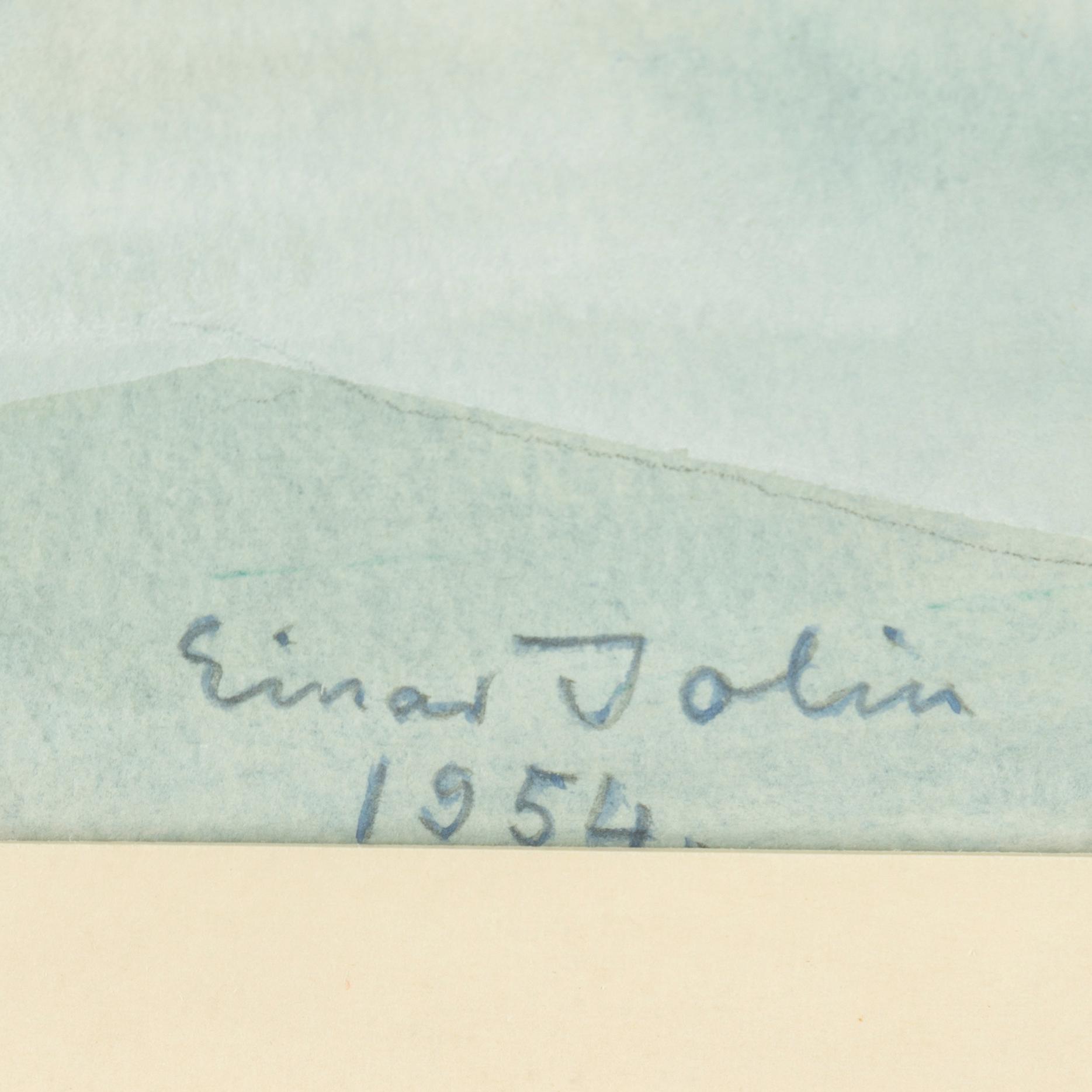 EINAR JOLIN, water colour on paper, signed Einar Jolin and dated 1954.