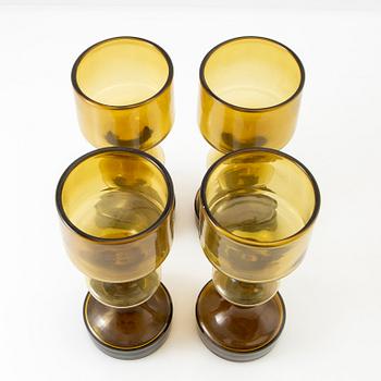 Kaj Franck, wine glasses 4 pcs "Hyrrä", KF245, Nuutajärvi Notsjö, Finland 1964-65.