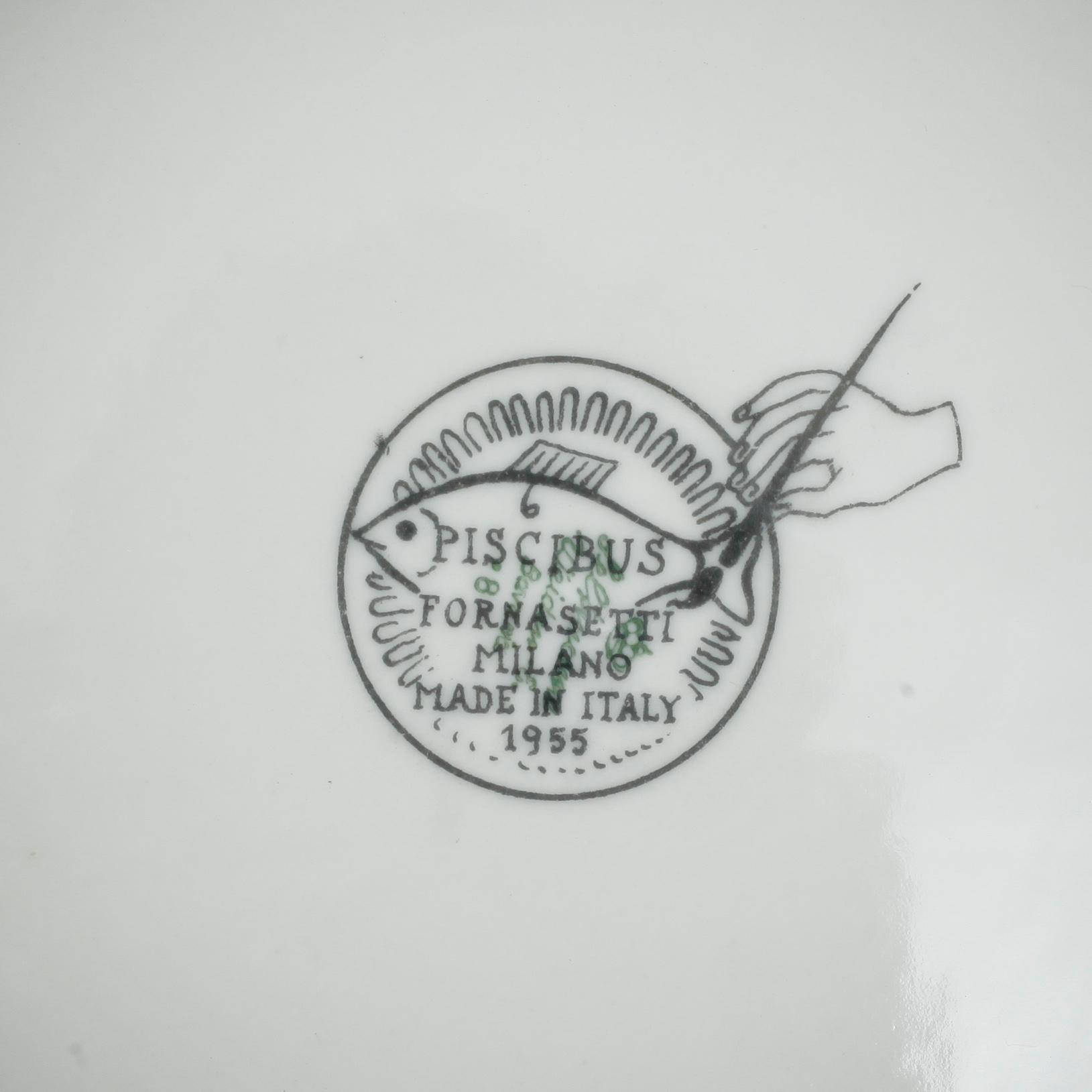 FISKTALLRIKAR, 10 st, porslin, "Piscibus", Fornasetti, Italien, 1955.