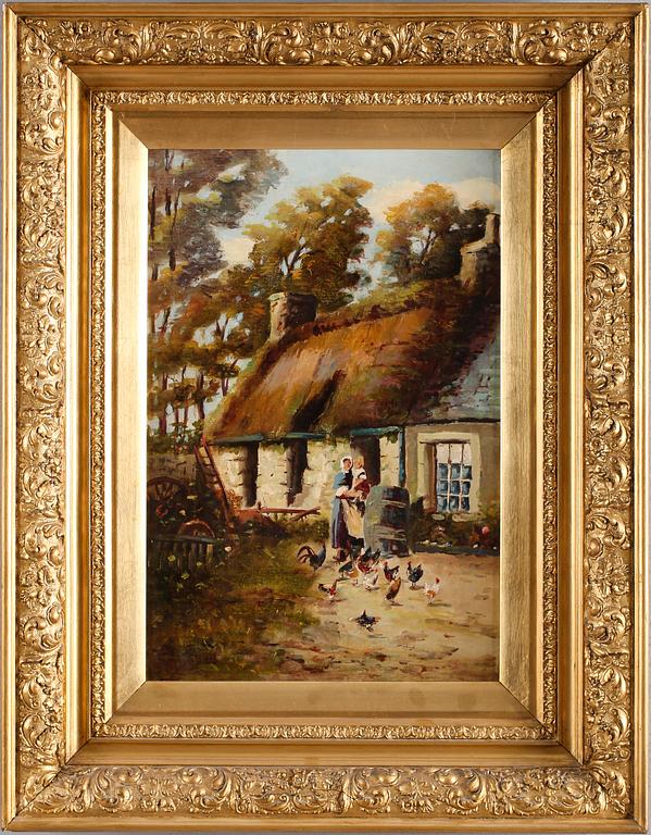 OKÄND KONSTNÄR, olja på duk, otydligt signerad.