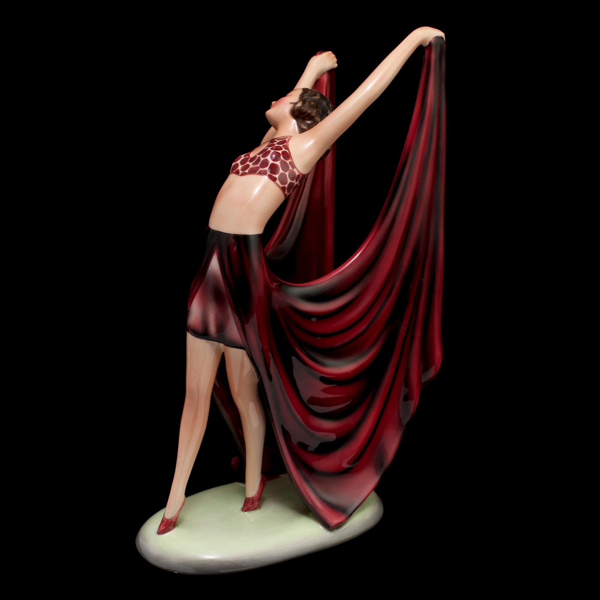 FIGURIN, flintgods, Goldscheider, Wien, Österrike, 1920/30-tal.