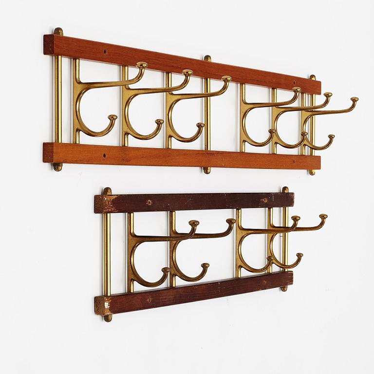 Two 'Dekorativ' coat hangers, Skogslunds metallgjuteri, Anderstorp, mid 20th Century.