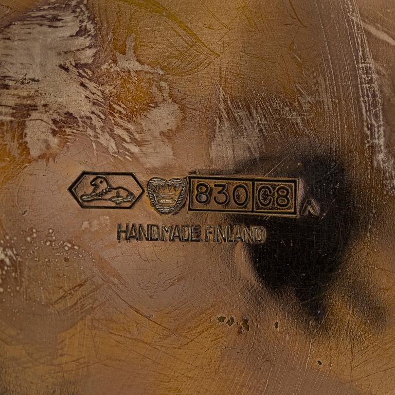 Coffee service, three parts, silver, Kultakeskus Oy, Hämeenlinna 1968-1980.