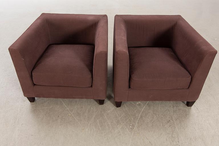 Meridian armchairs, Two pcs, later part of the 20th century.