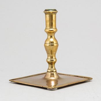 A late 17th century Baroque bronze candlestick.