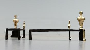 ELDHUNDAR, 1 par, gjutjärn och mässing, 1800-tal.